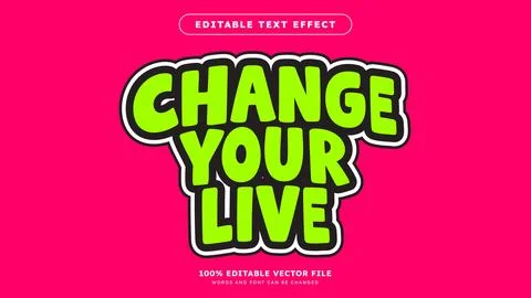 Editable Sticker text effect with neon modern color style Stock Illustration