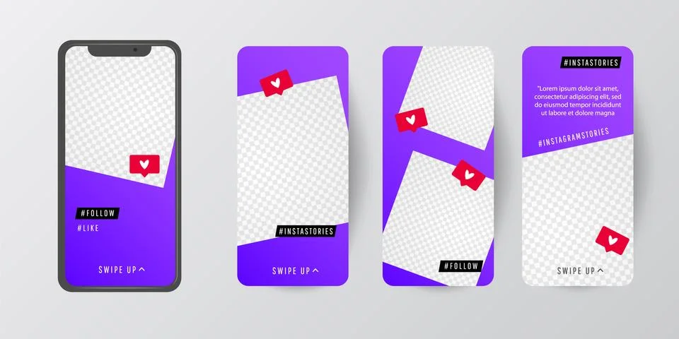 Editable Stories template. Streaming. Stock Illustration