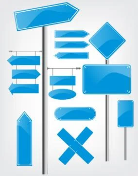 Editable street signs Stock Illustration