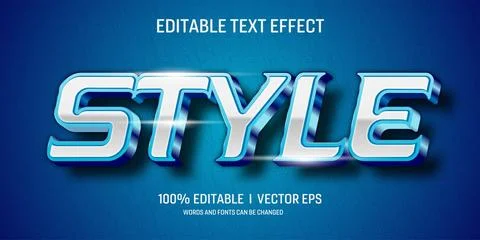 Editable style 3d text effect with modern style design Stock Illustration