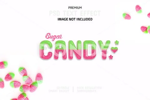 Editable Sugar Candy PSD Text Effect Template PSD Template