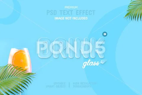 Editable Summer Drink In Glass PSD Text Effect Template PSD Template