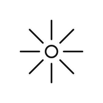 Editable sunlight line icon. Vector illustration isolated on white background Stock Illustration