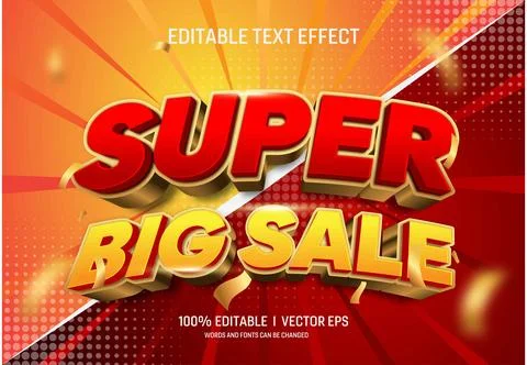 Editable super big sale vector text effect with modern style design Stock Illustration