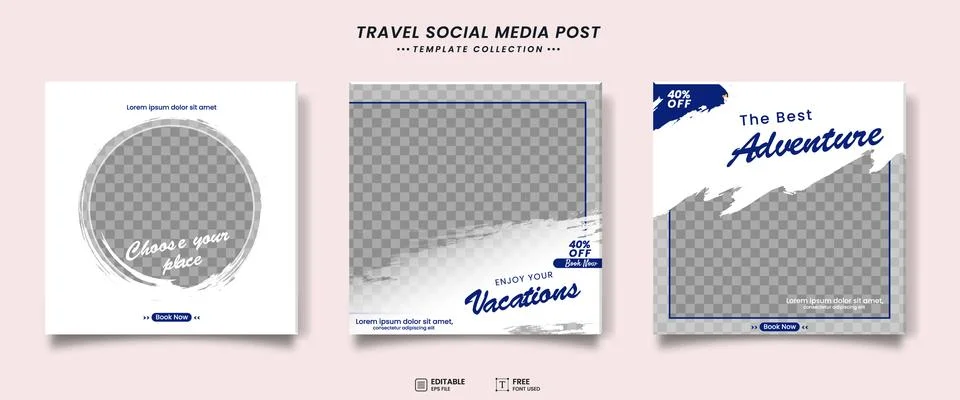 Editable template post for social media Illustrazione stock