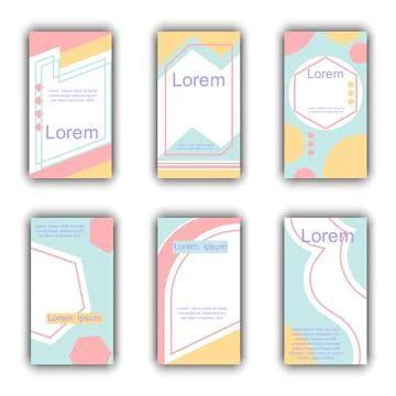 Editable template for social networks. Instagram Stories Stock Illustration