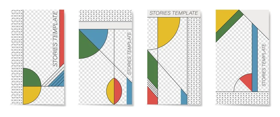 Editable template for Stories and Streams. Flat geometric pattern Stock Illustration