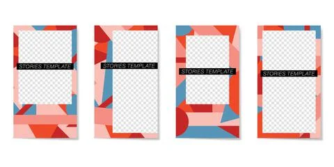Editable template for Stories and Streams. Flat geometric pattern イラスト素材