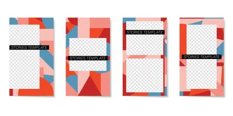 Editable template for Stories and Streams. Flat geometric pattern Illustrazione stock