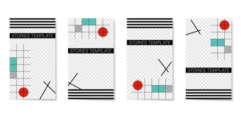 Editable template for Stories and Streams. Flat geometric pattern イラスト素材