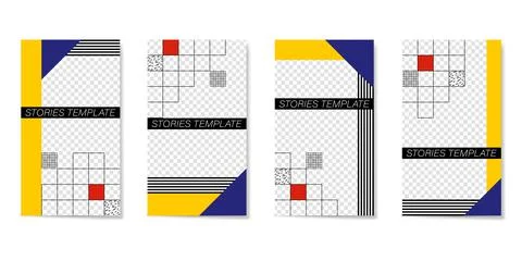 Editable template for Stories and Streams. Flat geometric pattern Stock Illustration
