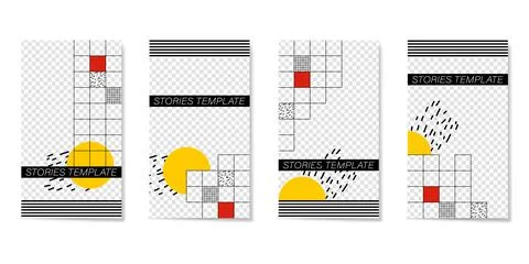 Editable template for Stories and Streams. Flat geometric pattern Stock Illustration