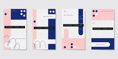 Editable template for Stories and Streams. Illustrazione stock