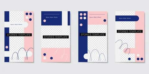 Editable template for Stories and Streams. Illustrazione stock