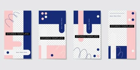 Editable template for Stories and Streams. Illustrazione stock