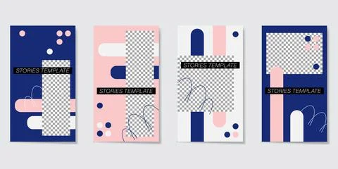 Editable template for Stories and Streams. Illustrazione stock