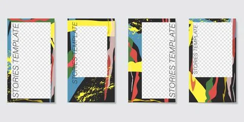 Editable template for Stories and Streams. Illustrazione stock