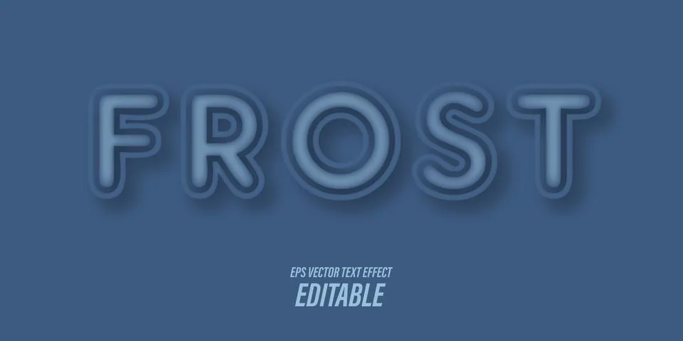 Editable text with 3D effects with cold and winter themes, used for promotional  Stock Illustration