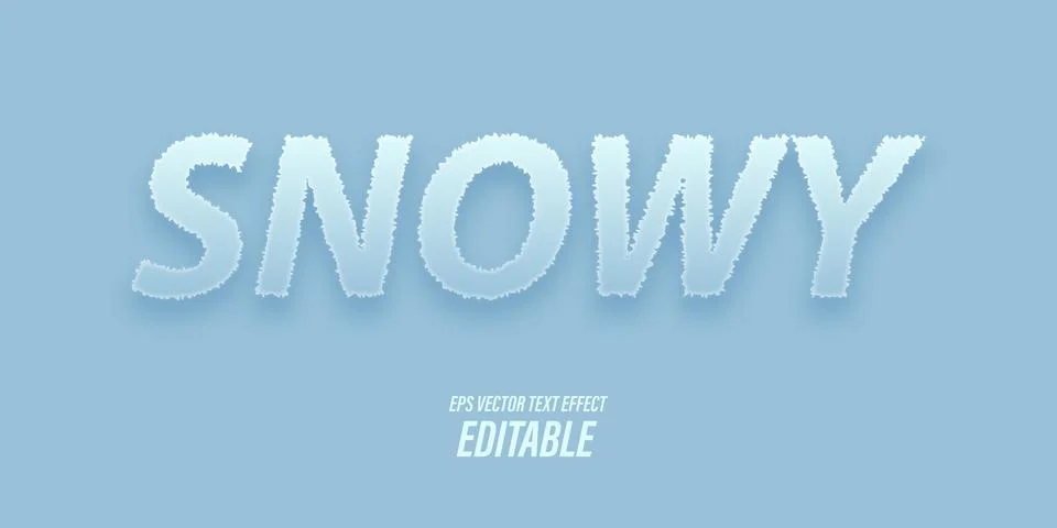 Editable text with 3D effects with cold and winter themes, used for promotional  Stock Illustration