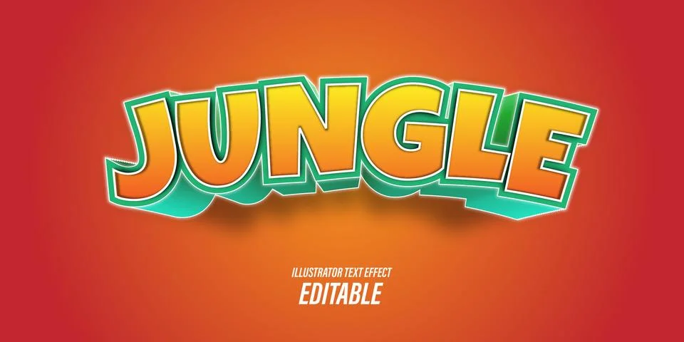 Editable text with 3D effects with playful and fun themes, used for promotional  Stock Illustration