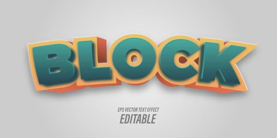 Editable text with 3D effects with playful and fun themes, used for promotional  Stock Illustration