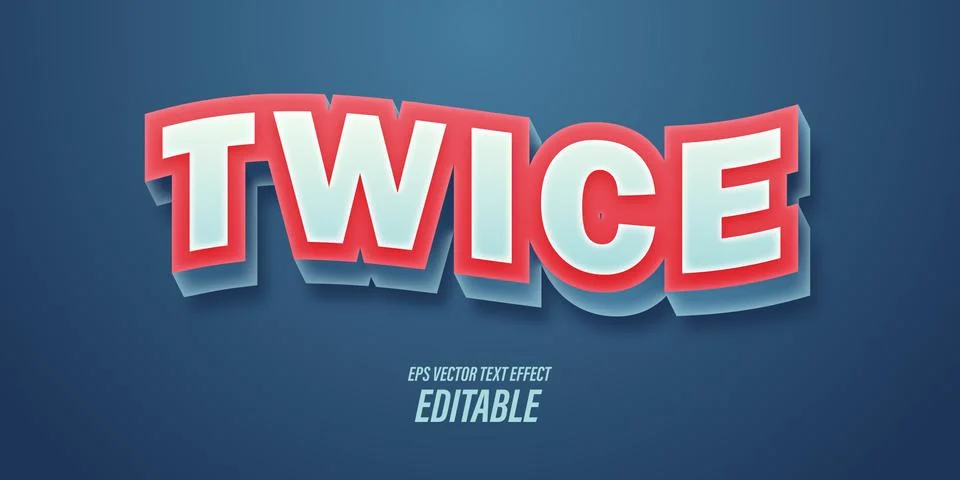 Editable text with 3D effects with playful and fun themes, used for promotional  Stock Illustration