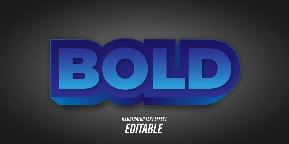 Editable text with 3D effects themed young and strong, used for promotional boar Stock Illustration