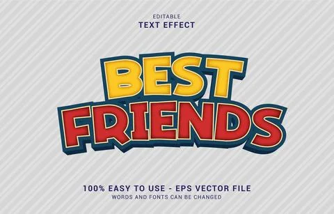 Editable text effect, 3D Best Friends style Stock Illustration