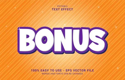 Editable text effect, 3D Bonus style Stock Illustration