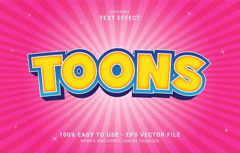 Editable text effect, 3D Cartoon style Illustrazione stock