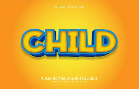 Editable text effect, 3D Child style Stock Illustration