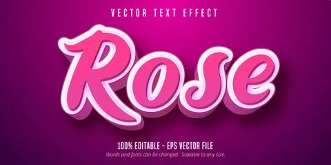 Editable text effect - 3d pink script style Stock Illustration