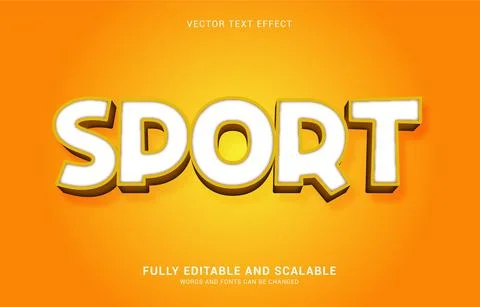 Editable text effect, 3D Sport style Stock Illustration