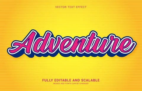 Editable text effect, Adventure style Stock Illustration