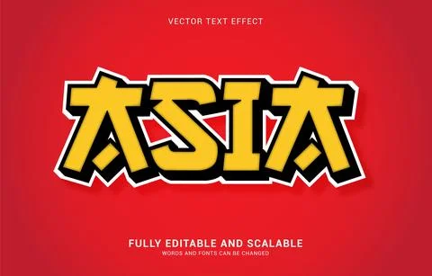Editable text effect, Asia style Stock Illustration