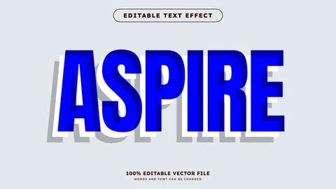 Editable text effect Aspire text with modern color style Stock Illustration