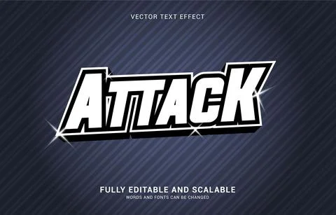Editable text effect, Attack style Stock Illustration
