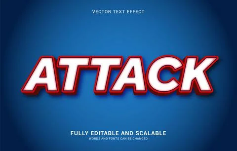 Editable text effect, Attack style Stock Illustration