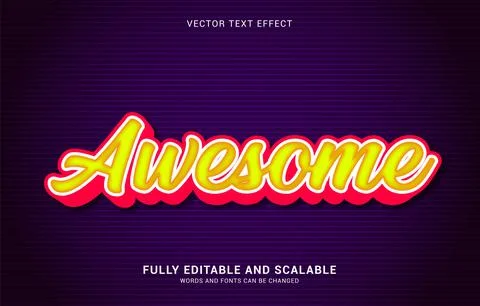 Editable text effect, Awesome style Stock Illustration