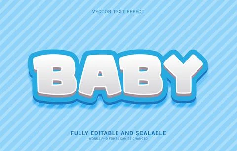 Editable text effect, Baby style Stock Illustration