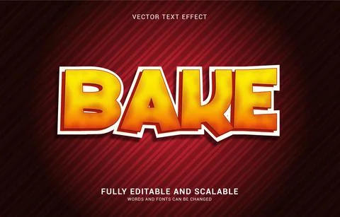 Editable text effect, Bake style Illustrazione stock