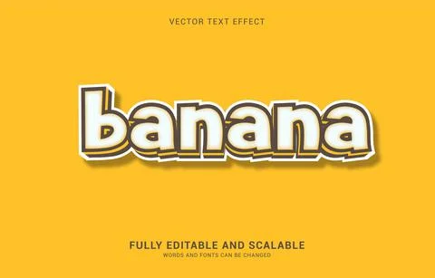 Editable text effect, Banana style Stock Illustration