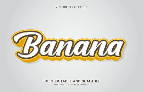 Editable text effect, Banana style Stock Illustration