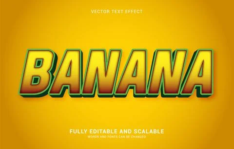 Editable text effect, Banana style Stock Illustration