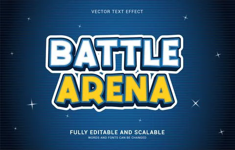 Editable text effect, Battle Arena style Stock Illustration