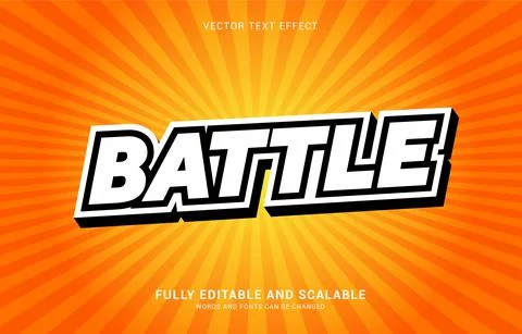 Editable text effect, Battle style Stock Illustration