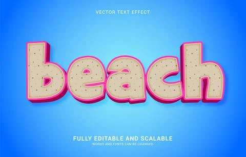 Editable text effect, Beach style Stock Illustration