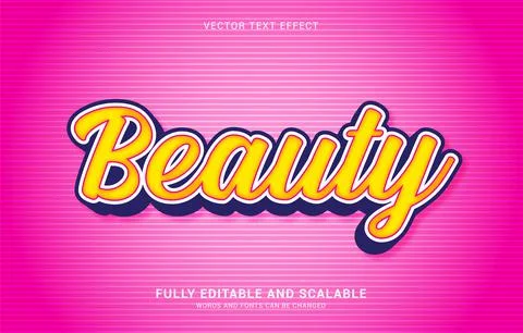 Editable text effect, Beauty style Illustrazione stock