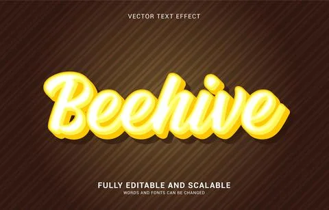 Editable text effect, Beehive style Stock Illustration