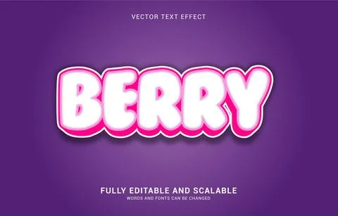 Editable text effect, Berry style Stock Illustration